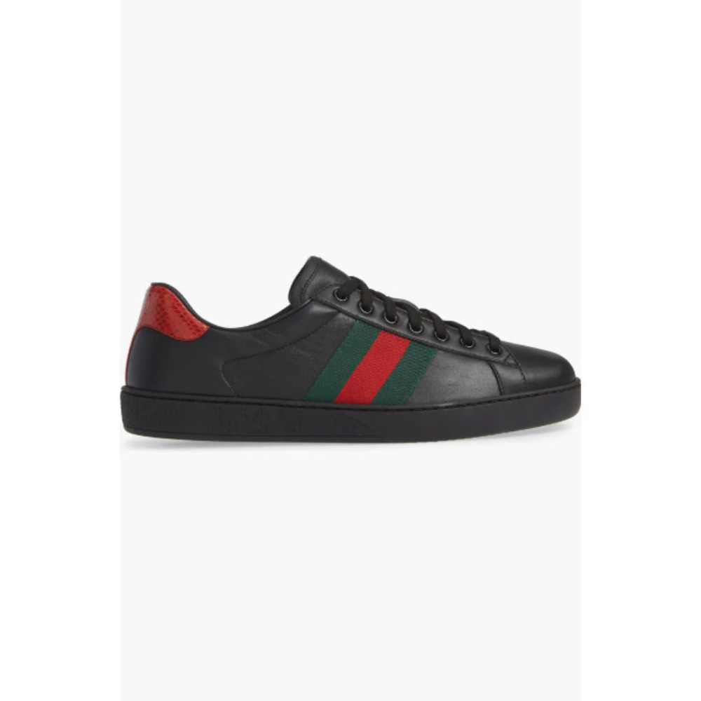 Gucci New Ace Clean Web Stripe Sneaker in Black Red 7 Retail:$750.00 - Picture 10 of 14
